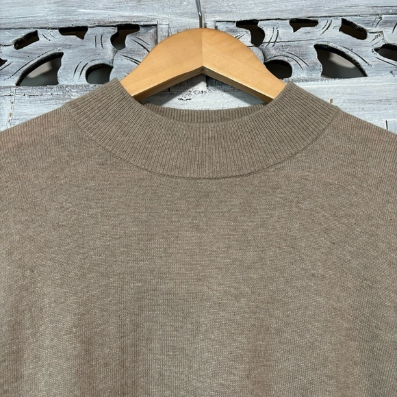 Madewell Ashbury Mock Neck Lightweight Tan Wool Alpaca Blend Sweater NWT - Picture 7 of 10